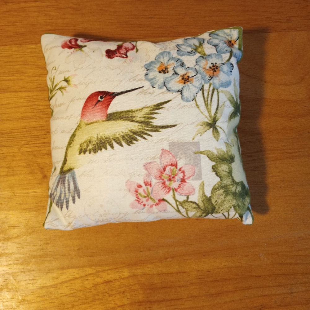 Floral Hummingbird Decorative Pillow